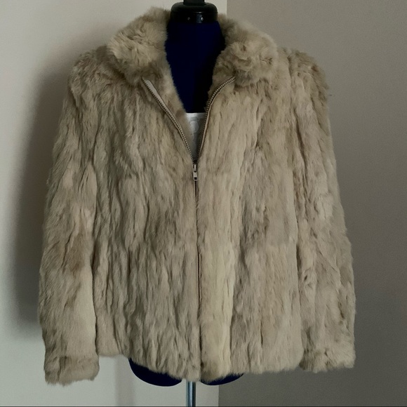 VTG Genuine Rabbit Fur Mademoiselle Jacket M - Picture 3 of 10